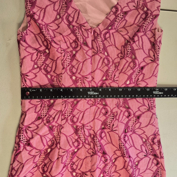 PIT Amsterdam Dress Women's 4 Pink Embroidered Sleeveless Mini Back Zipper NWT - Picture 9 of 14